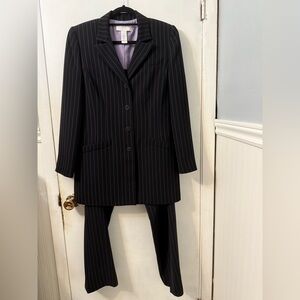 Liz Claiborne Blazer and Pants Set with pink  Black Pinstripe.